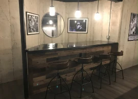 Bar area in room of home